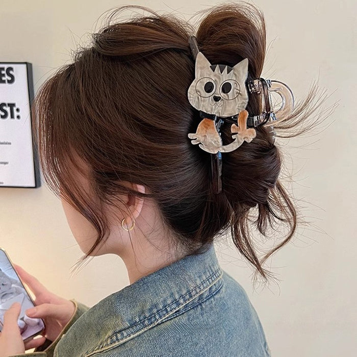 Wholesale  Kitten Cartoon Large Hairpin Women's New Shark Clip Hair Quantity Multi-plate Hair Grab Clip