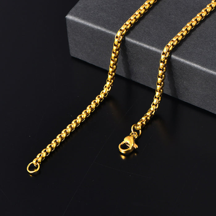 Wholesale HIPHOP titanium steel vacuum plating medieval Saint George necklace