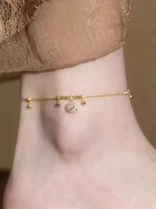 Wholesale Bell Anklet Anklet with Transfer Beads, Pure Copper Foot Accessory