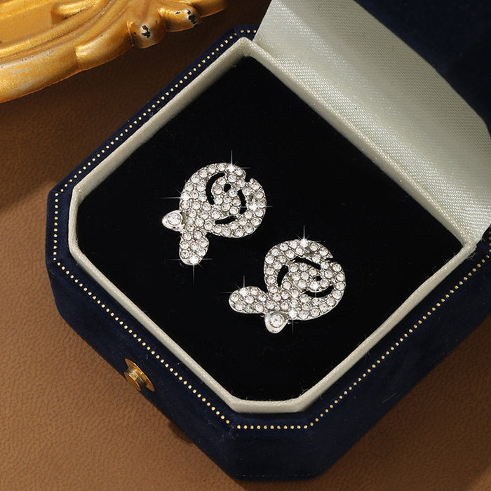 Wholesale  Rose Ear Studs  Niche Design Diamond Ear Studs Simple Earrings for Women