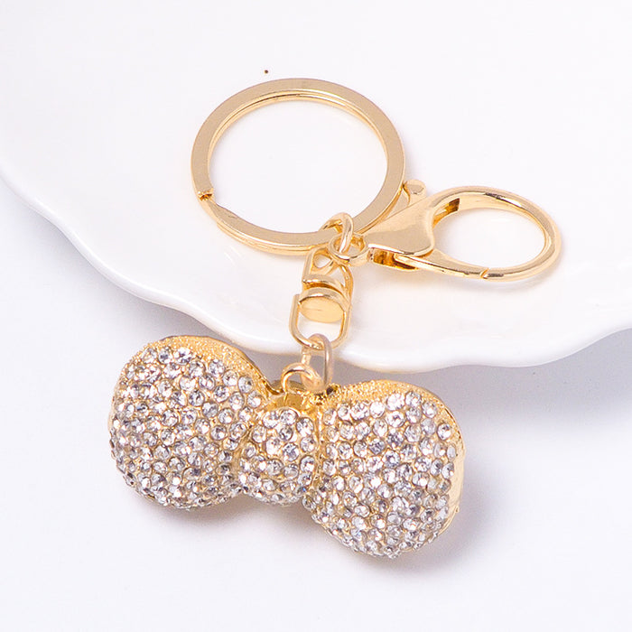 Wholesale Metal Rhinestone Bow Key Chain Key Pendant Key Chain