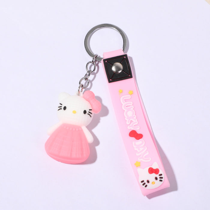 Wholesale creative cartoon cute silicone leather key chain bag mobile phone car pendant personalized gift