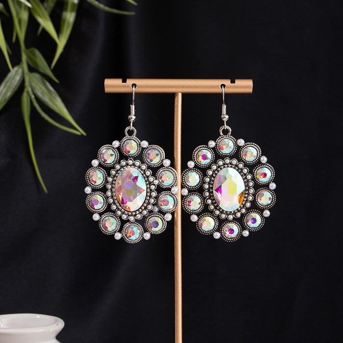Wholesale Turquoise Flower Pendant Bohemian Ethnic Style Earrings