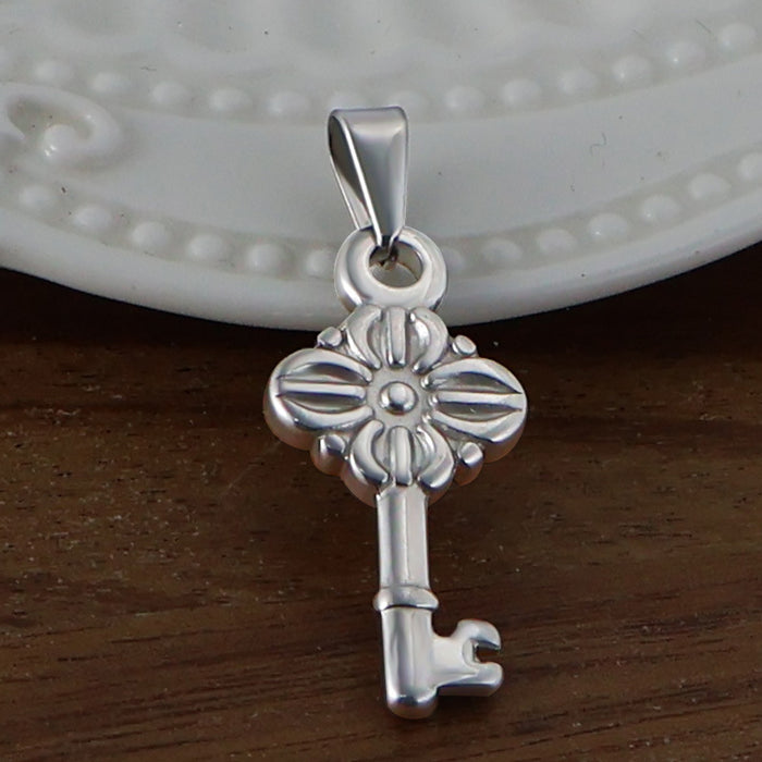 Wholesale 6pcs/set stainless steel key love anchor cross pendant titanium steel plated 24K gold
