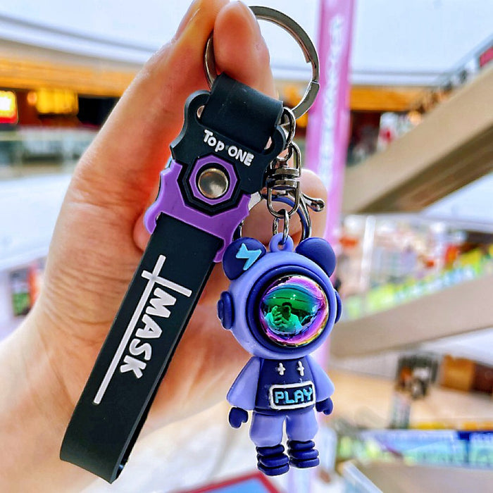 Wholesale Lightning Bear Keychain Bag Car Silicone Keychain Doll Pendant Cute Gift Love Pendant