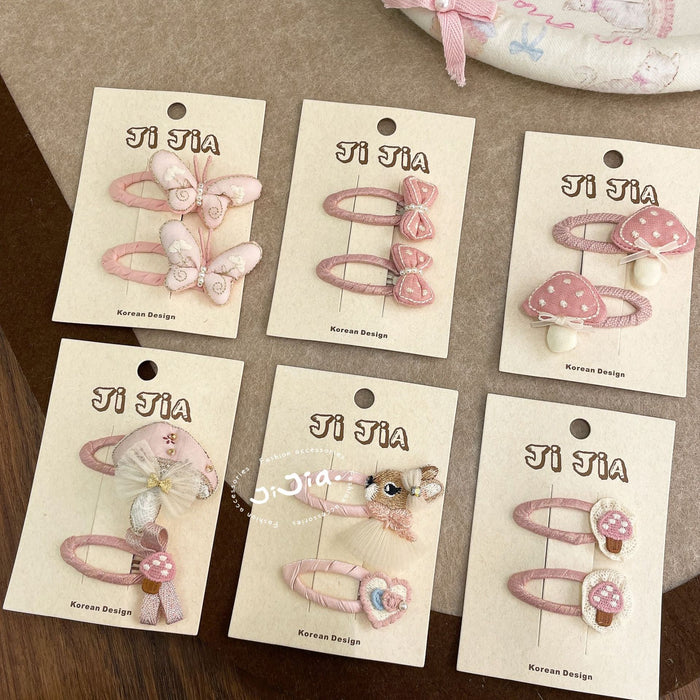 Wholesale Pink Love Butterfly Bunny Clip All-match Children's Hair Accessories