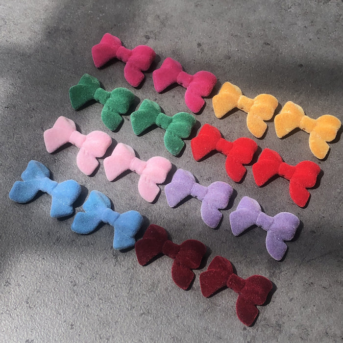 Wholesale 10PCS Flocking Bow Accessories Beads JDC-BDS-YuPan003