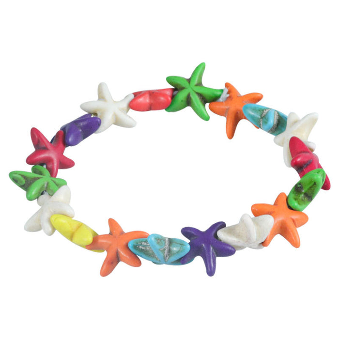Wholesale summer starfish shell turquoise turtle ocean bracelet