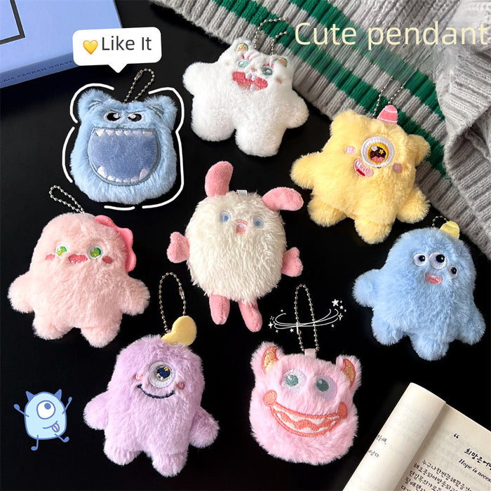 Wholesale  monster doll pendant cute keychain cartoon plush doll schoolbag ornaments