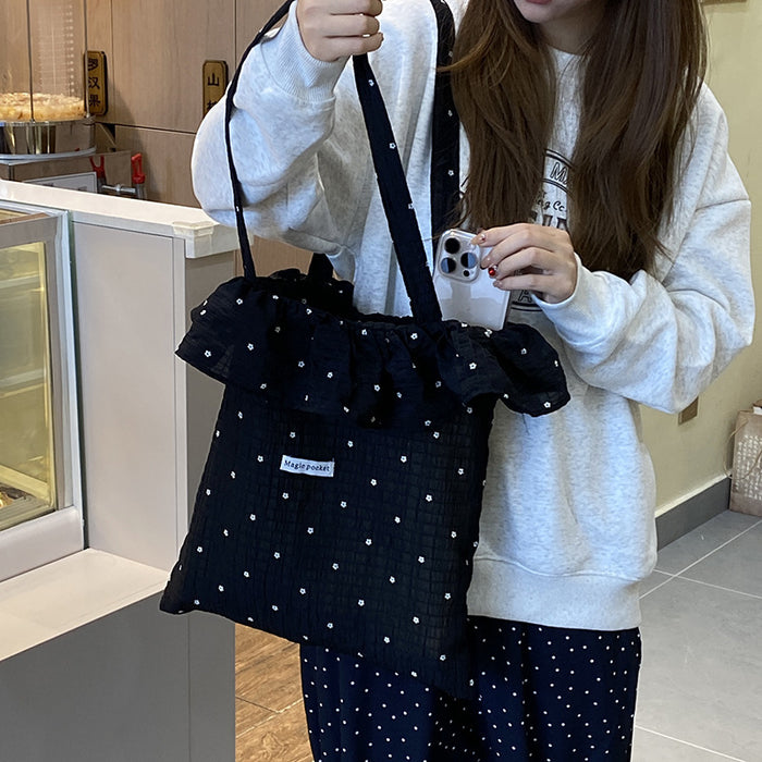Wholesale Single shoulder bag with ruffled edges, fashionable and large capacity commuting bag