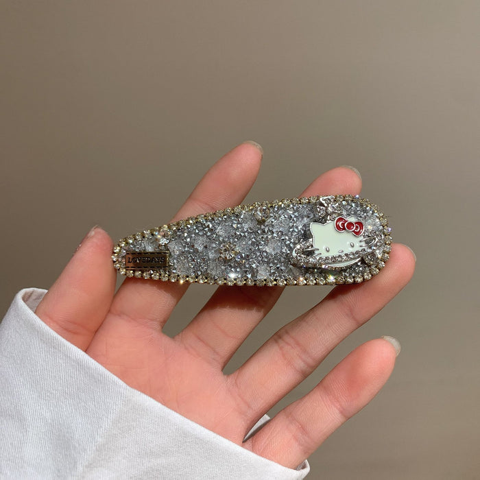 Wholesale clip headwear new rhinestone super flash simple  full diamond bangs clip adult side clip back head hair