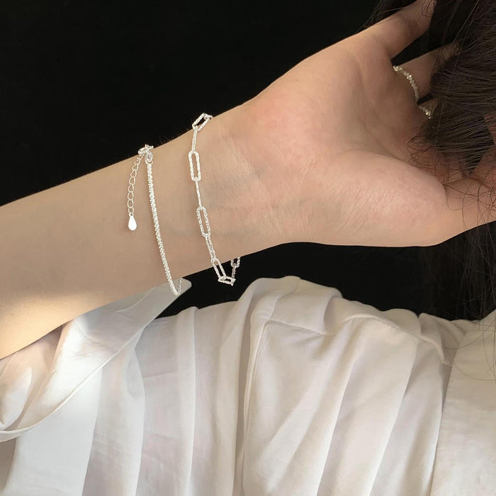 Wholesale Silver Plain Circle Starry Sky Bracelet, Small and Exquisite Handmade Jewelry