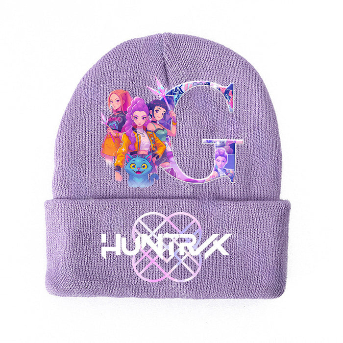 Wholesale KPOP Knitted Cartoon Letter Print hat