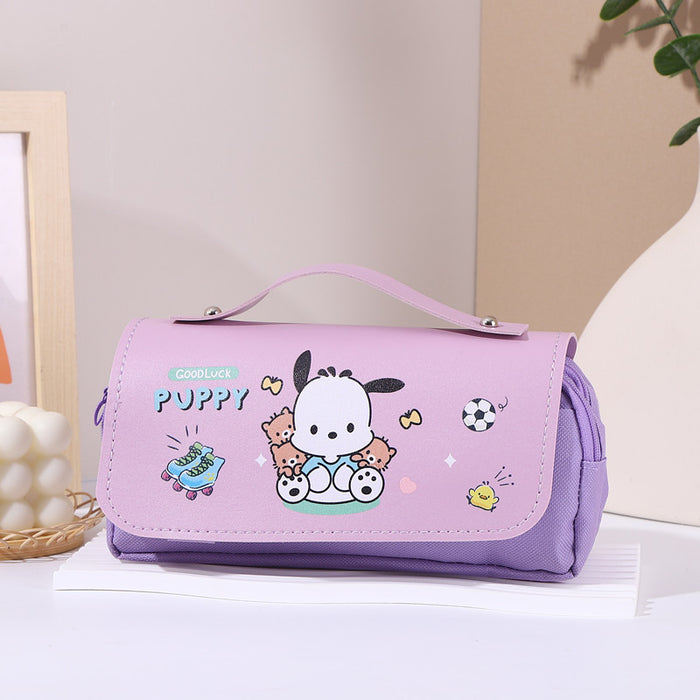 Wholesale Cartoon Puppy Stress-Relief Double-Layer Pencil Case