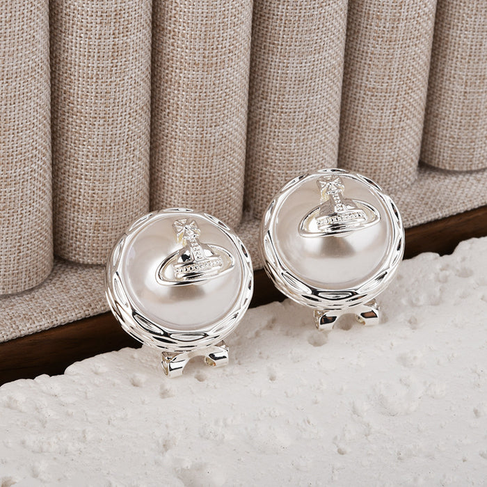 Wholesale Niche temperament versatile commuting pearl ear clip earrings retro exquisite high-end earrings