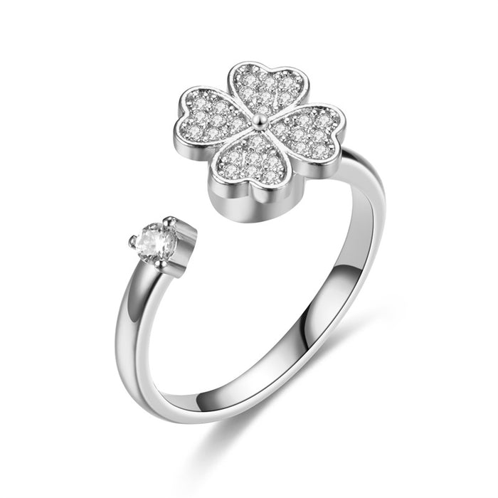 Wholesale Light luxury temperament rotatable movable ring women's personalized ring
