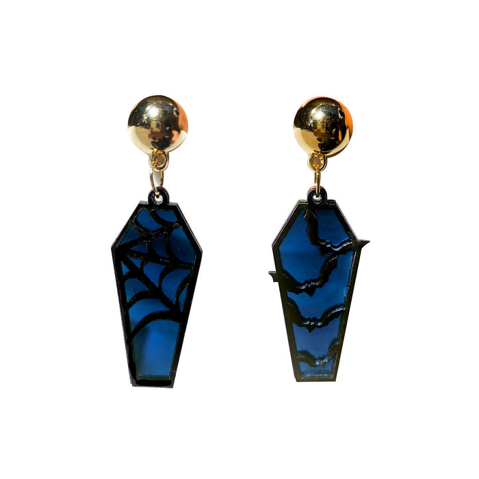 Wholesale Retro  Earrings  Pumpkin Witch Acrylic Earrings Personalized Coffin Cut Out