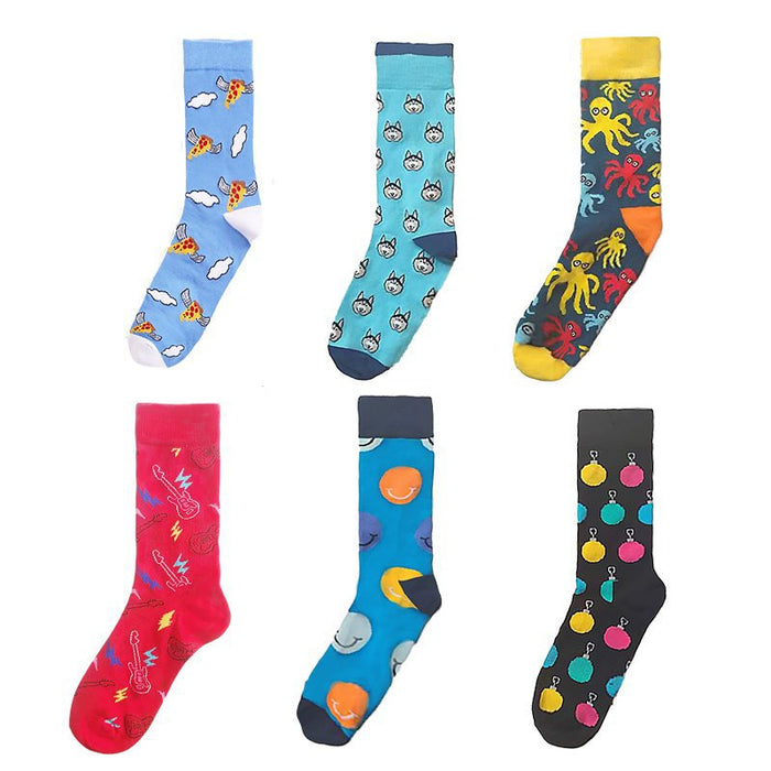 Wholesale Octopus Animal Pizza Food Cartoon Cotton Middle Socks JDC-SK-HuiHe043