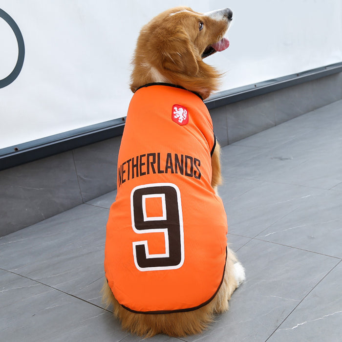Wholesale World Cup Pet Soccer Jersey - Polyester Breathable Summer Jersey for Dogs and Cats