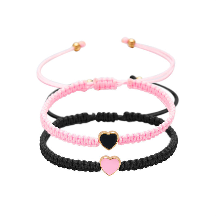 Wholesale  fashion oil dripping love hand-woven bracelet all-match