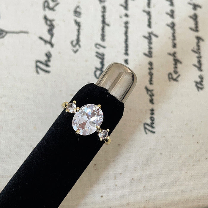 Wholesale Matte Metal and Zircon Ring