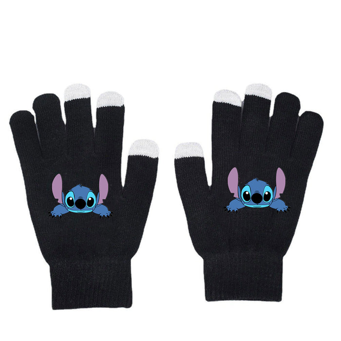 Wholesale Solid Color Printed Black Knitted Gloves JDC-GS-WuDuomei001