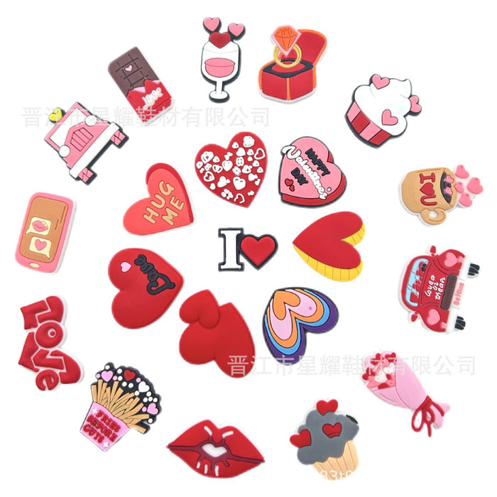 Wholesale Love Hole Shoes Flower Shoes Buckle DIY Removable Decorative Accessories Wholesale PVC Soft Rubber