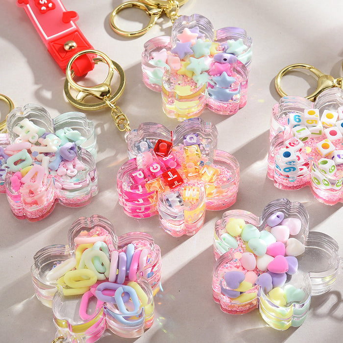 Wholesale Liquid-Filled Sakura Acrylic Car Charm &  Keychain