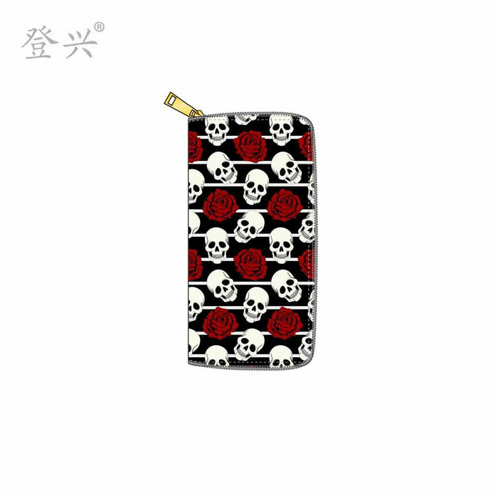 Wholesale New Skull PU Long Zipper Wallet JDC-WT-DengX021