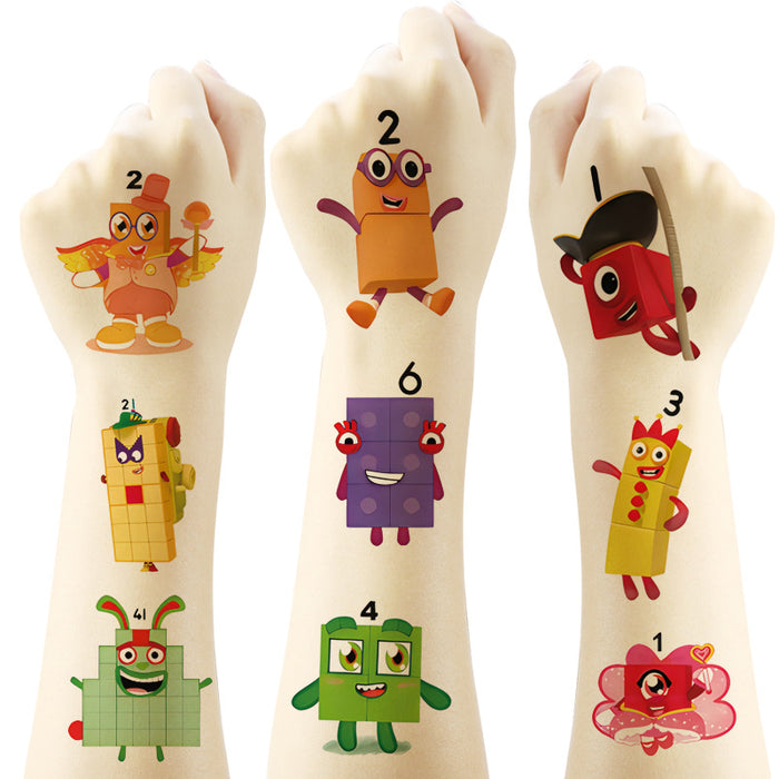 Wholesale Digital Building Blocks Tattoo Decorative Stickers