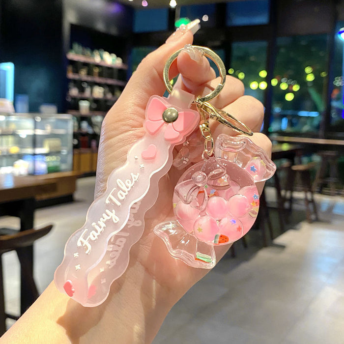 Wholesale Trendy Quicksand Large Shell Keychain Car Key Accessory MOQ≥2