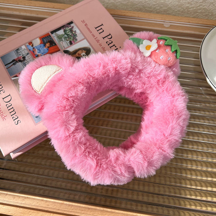 Wholesale Cartoon  Ear Hairpin Women's  Plush Face Wash Hairband Apply Mask Bundle Hairband Hairpin