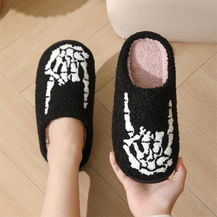 Wholesale Skull Finger Cotton Slippers Home Winter Home Warm Indoor Non-Slip  Slippers for Men and Women