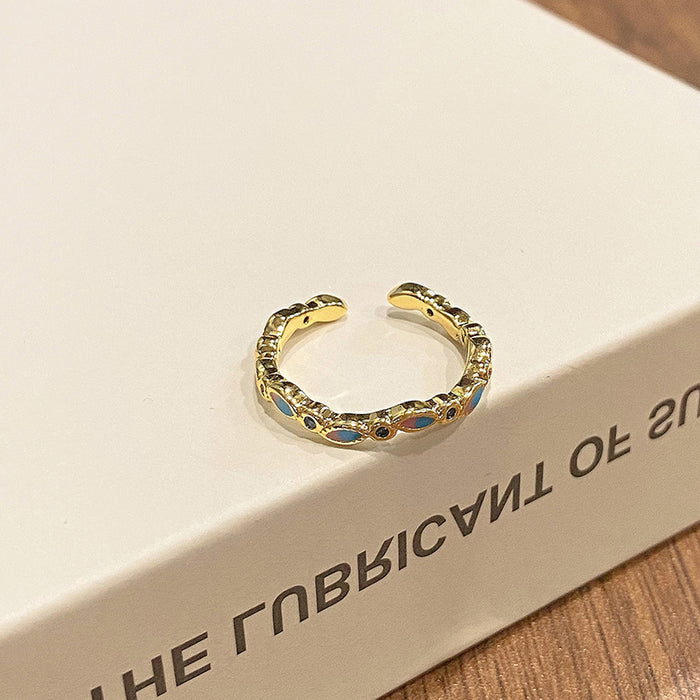 Wholesale Retro gradient open ring, unique personality, index finger ring, niche layered ring