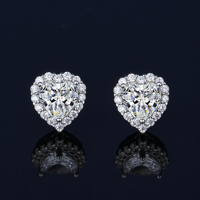 Wholesale Diamond heart-shaped stud earrings,  necklace,  ring