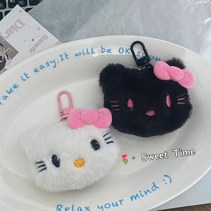 Wholesale New Cute Plush Black Pink Bow Doll Bag Accessories Small Pendant Pendant Keychain