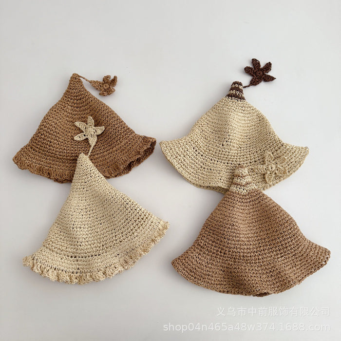 Wholesale Children's Straw Hat Personalized Sunshade Sunscreen Elf Hat