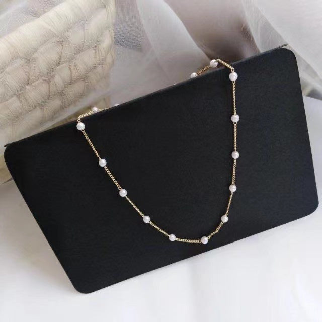 Wholesale jewelry new pearl neck chain fashion clavicle chain choker neck jewelry women