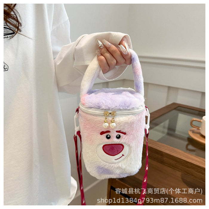 Wholesale Cute cylindrical plush shoulder bags that can be carried by hand