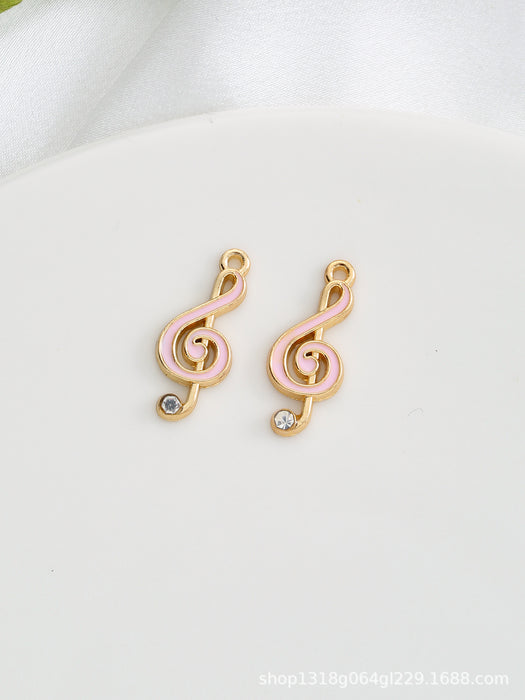 Wholesale 100 pcs Multi-colored musical note alloy DIY charms
