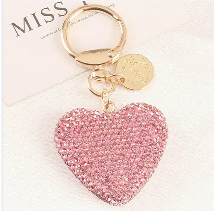 Wholesale Love Car Keychain Creative Diamond Love Earphone Case Bag Pendant Text Metal Tag Bag Accessories