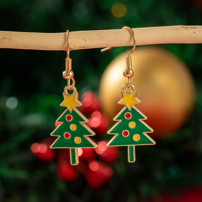 Wholesale Alloy Christmas Earrings with Elk and Snowflake Design for Holiday Party and Gift