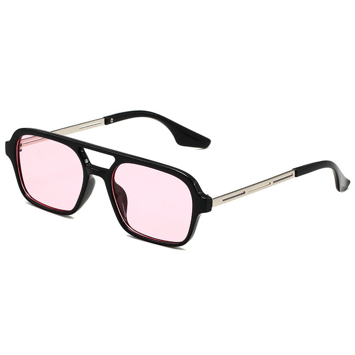 Wholesale Retro Double Bridge Small Square Frame PC Sunglasses JDC-SG-HongR012