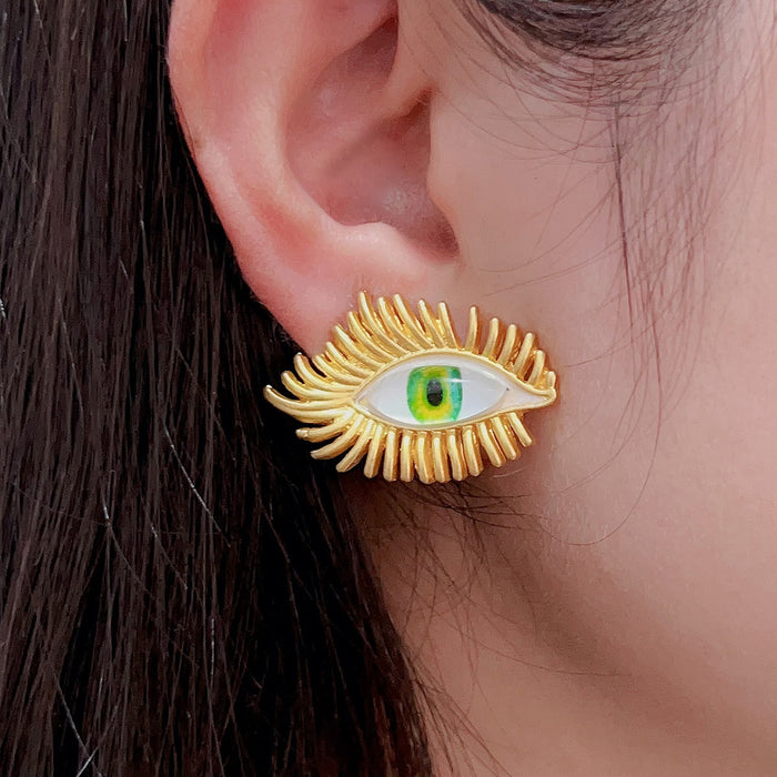 Wholesale Zinc Alloy Devil Eye Earrings JDC-ES-YueLi011