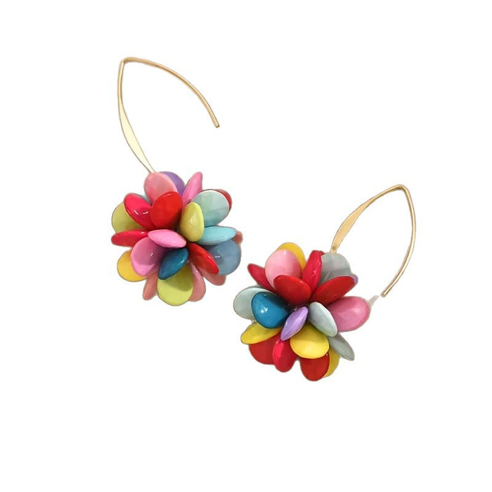 Wholesale Candy Color Acrylic Flower Earrings Fashion Jewelry Accessory Gift