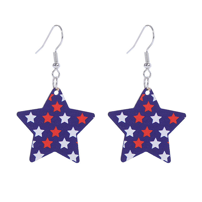 Wholesale American Independence Day Wooden Print Earrings JDC-ES-ChouTteng015