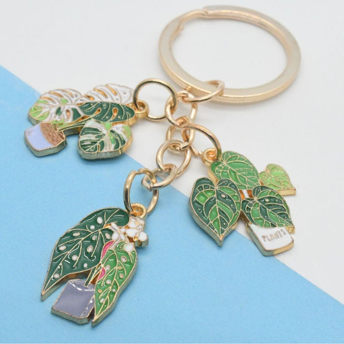 Wholesale Succulent Potted Plant Green Leaf Keychain