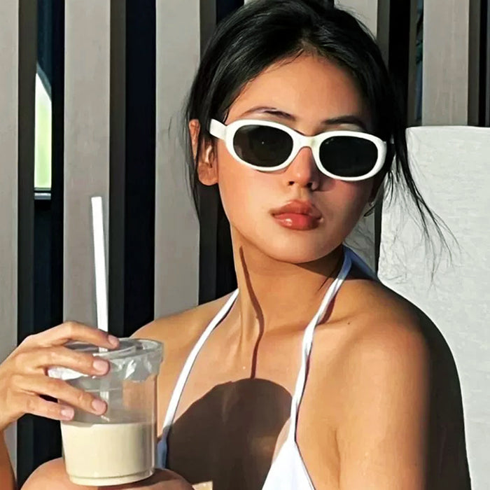 Wholesale Retro American small frame oval sunglasses, new high-end UV resistant sunglasses