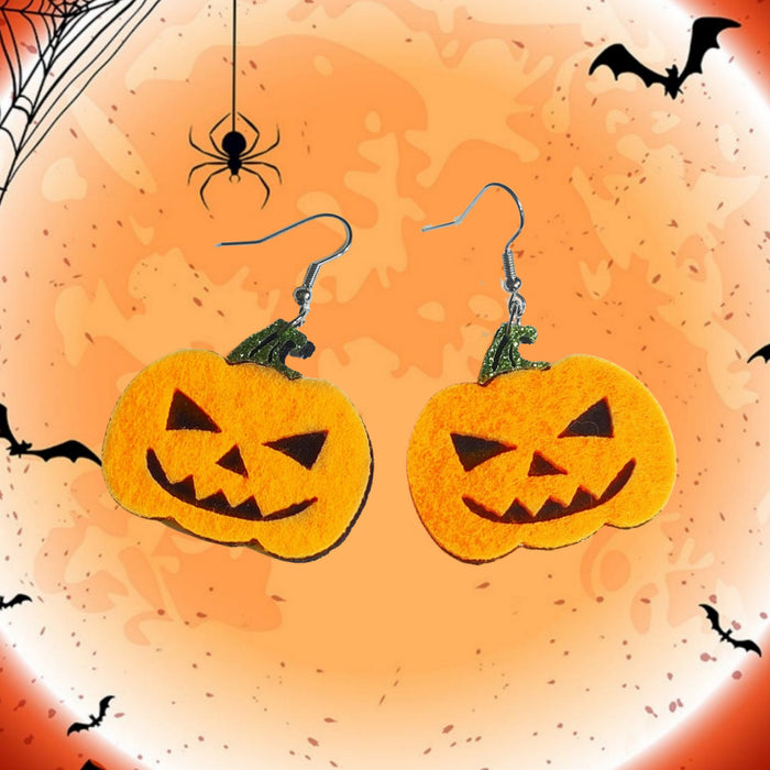 Wholesale Halloween Pumpkin Skull Fabric Earrings JDC-ES-JunJie010