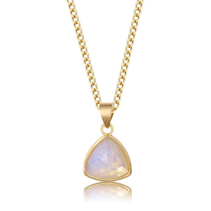 Wholesale Triangular stone pendant necklace